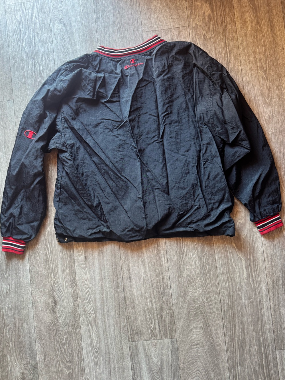 Vintage Ohio State Champion Red and Black Striped Collar Windbreaker - Picture 8 of 8